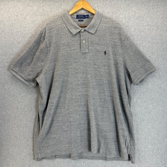 POLO Ralph Lauren Mens Heather Gray Polo Shirt Short Sleeve Collared‎ Size XXL - Picture 1 of 12